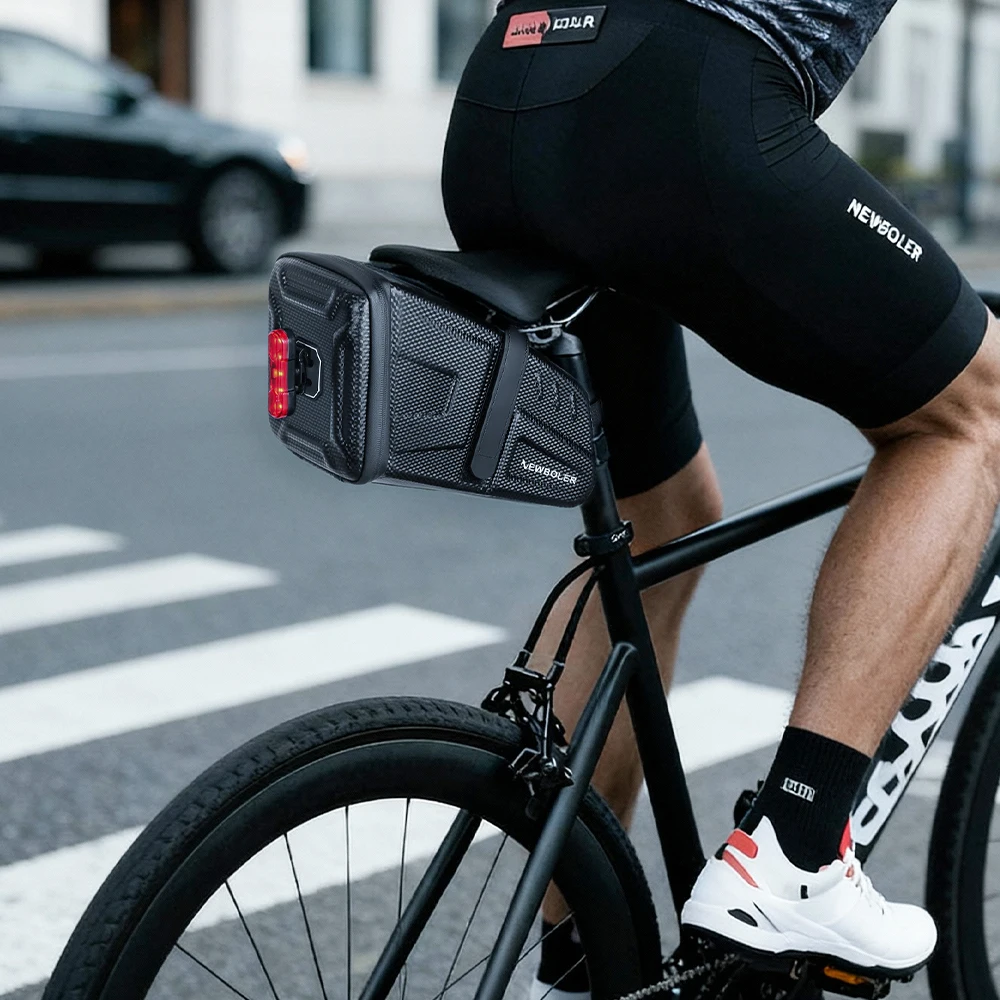 2026 NEUE Wasserdichte 5L Fahrrad Sattel Tasche MTB Rennrad Satteltaschen Reflektierende Gestreiften Fahrrad Werkzeug Halter Tasche MTB Zubehör – Detail 12