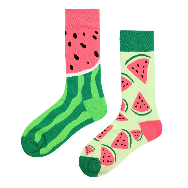 Original new AB socks asymmetrical creative cartoon personality couple INS net red mid-length cotton socks woman socks