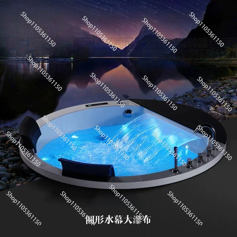 Bathtub acrylic round embedded couple bath, thermostatic bubble double jacuzzi 1.2 meters-2 meters