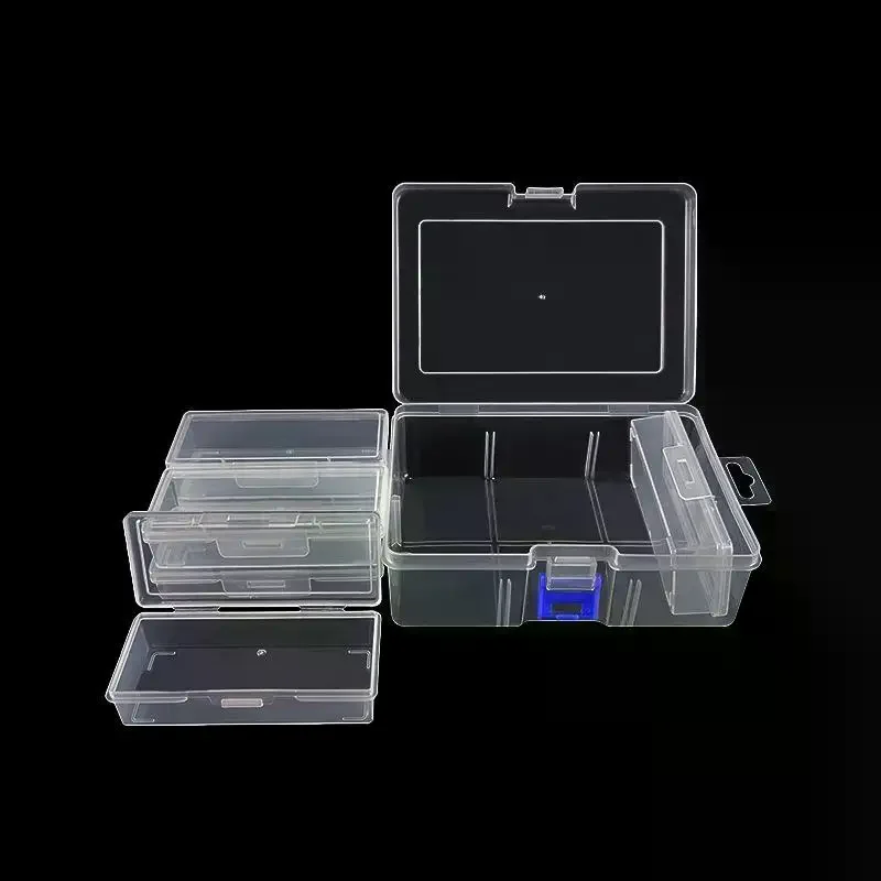 1 Set DIY Beads Jewelry Nail Art Material Organizer Box Transparent Rectangular Plastic Storage Box Jewelry Accessory