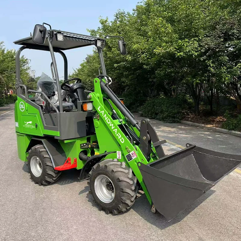 LANDWARD 0.6 Ton Skid Steer Loader 2 Ton Compact Electric Loader Small Mini Wheel Loader Front End Loaders Customized For Sale