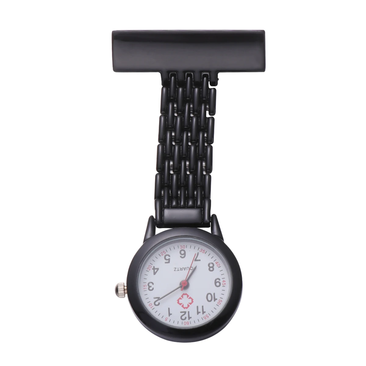 Care Alloy Mount Watch Ladies Nurse Pocket Black Fob Watches for Nurses Portable