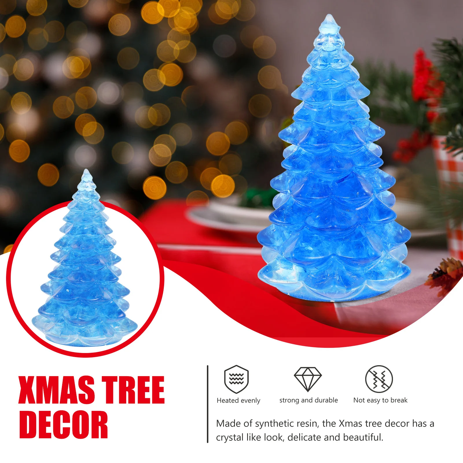 

Small Resin Christmas Tree Desktop Decor Mini Xmas Tree Crystal Look Resin Craft Holiday Decoration Christmas Party Supplies
