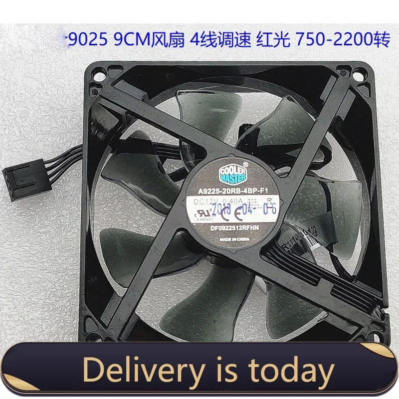 

lot Cooler Master DC12V 0.40A 9025 92MM 90MM 90*90*25mm 92*92*25mm Cooing fan For CPU Cooling fan A9225-20RB with Red Led