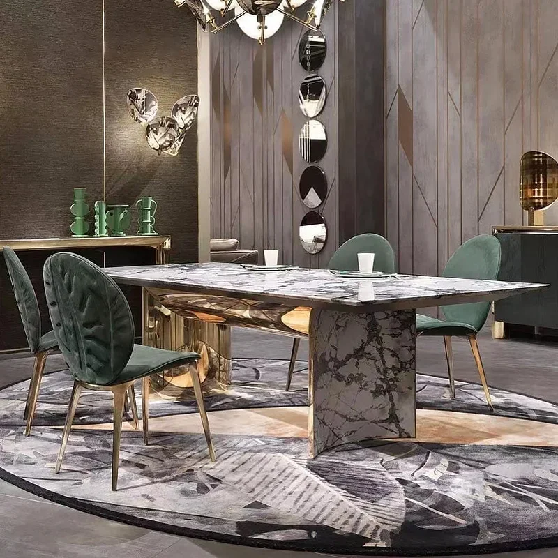 Natural marble dining table