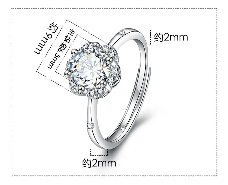 Real 5CT Big Moissanite Diamond Classical Sunflower Ring for Women Gift 925 Sterling Silver Wedding Luxury Fine Jewelry