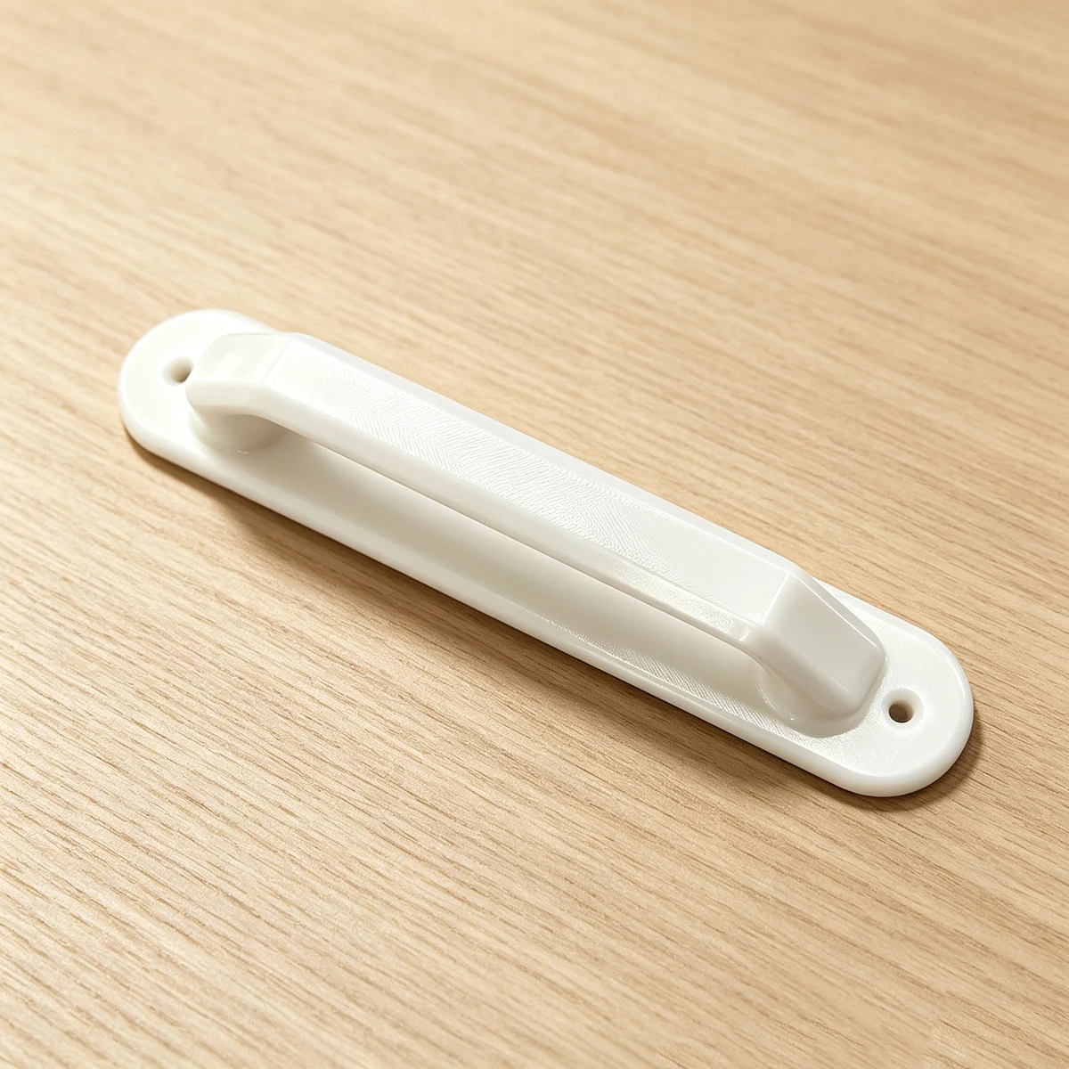 White Surface-Mounted Plastic Door Handle, Simple Punch-Hole Handle for Wardrobe, Cabinet, and Drawer, Portable Auxiliary Handle for Wooden Box and Cabinet Doors