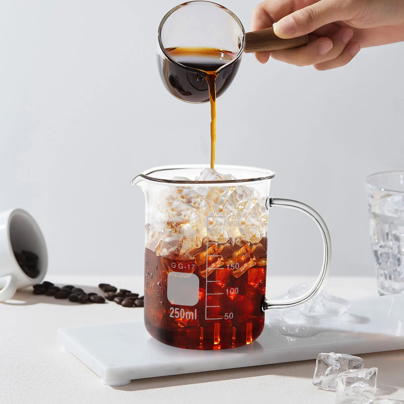 

250ml Beaker Coffee Mug Heat Resistant Glass Measuring Cups Laboratory Kitchen Use Science Teacher Gifts Beaker Mug