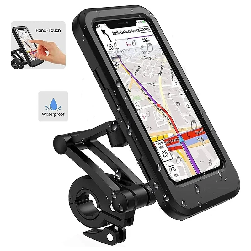 

Waterproof Motorcycle Bike Mobile Phone Holder Support Universal Bicycle GPS 360° Swivel Adjustable Motorcycle Cellphone Holder