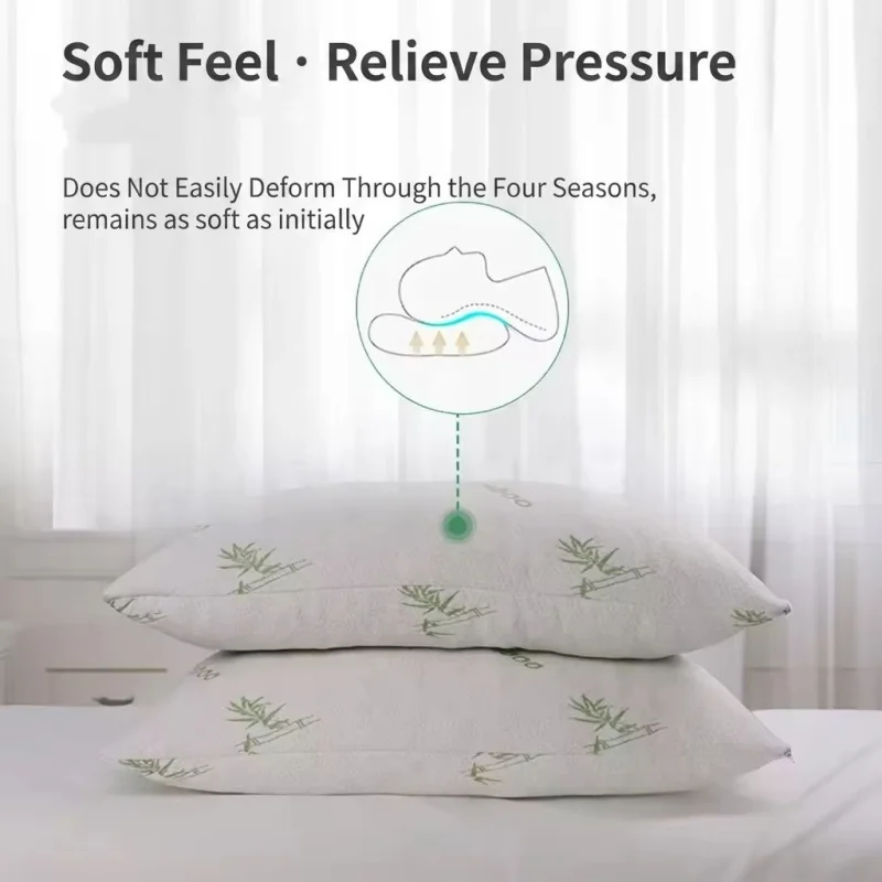 1pc Sleeping Pillow Filling By Shredded Memory Foam Adjustable Loft Soft Breathable Bamboo&Polyester Cover For Home Hotel Adult