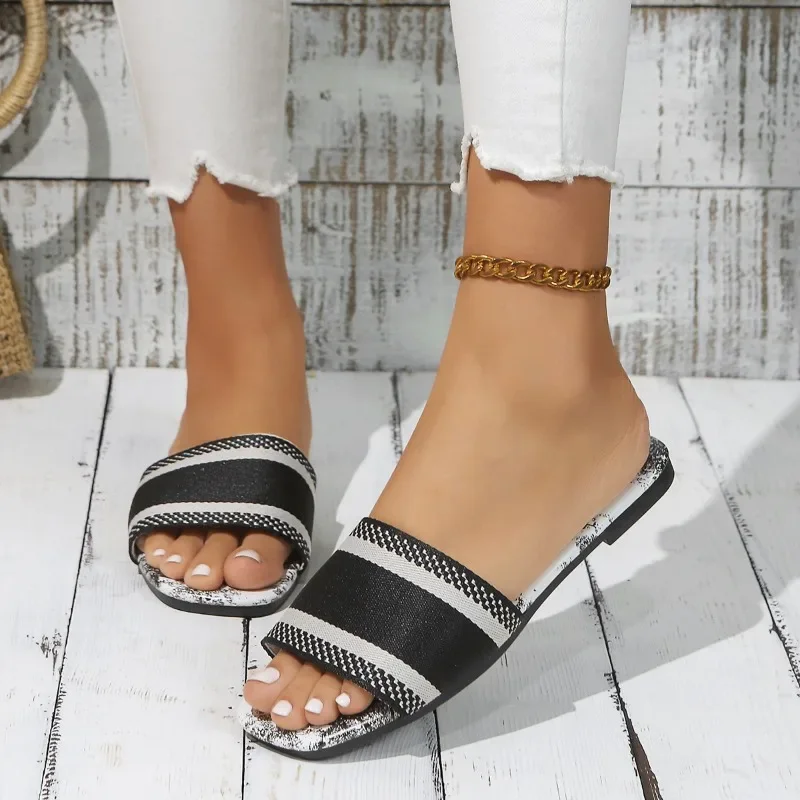 أحذية للنساء الصنادل الفاخرة الصيف مصمم العلامة التجارية اللون عطلة نعال شاطئ السيدات حذاء مسطح الشرائح Zapatos De Mujer