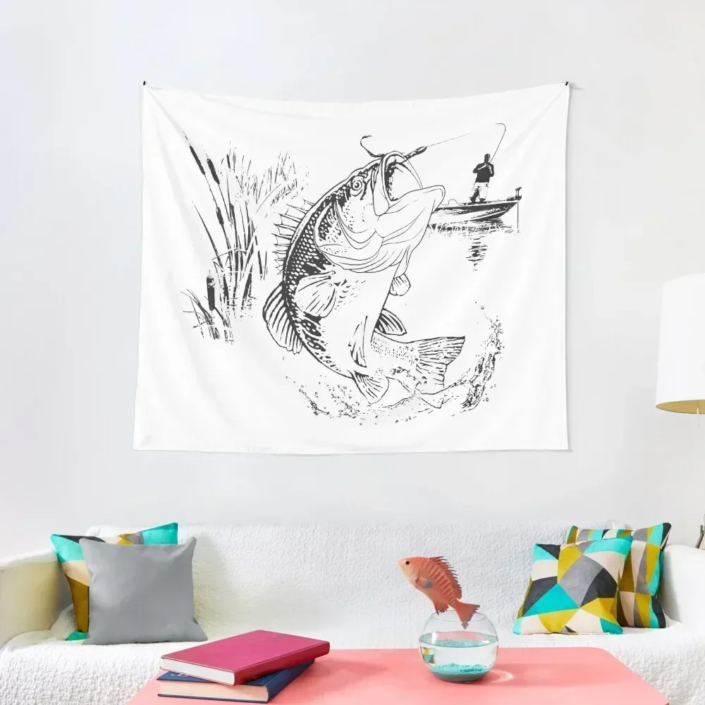 

Bass Fishing Tapestry Decoration For Home Carpet Wall Bedroom Decor Aesthetic Tapestry