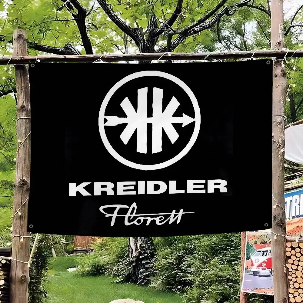 K-Kreidler Vintage-Moped Creative Pattern Hanging Flag Polyester Printed Banner Hand Pulled Flag