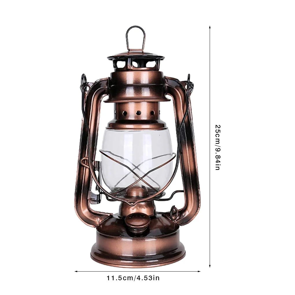 Oil Light Vintage Retro Camping Lantern Handheld Hanging Oil Lamp Decor Living Room Party Ornament