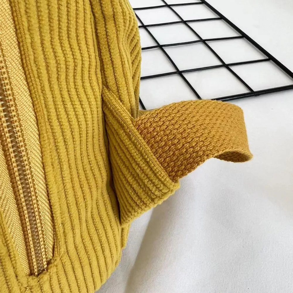 

Teenager Solid Color Corduroy Backpack Rucksack Commuting Small School Bags Small Simple Student Book Bags Women
