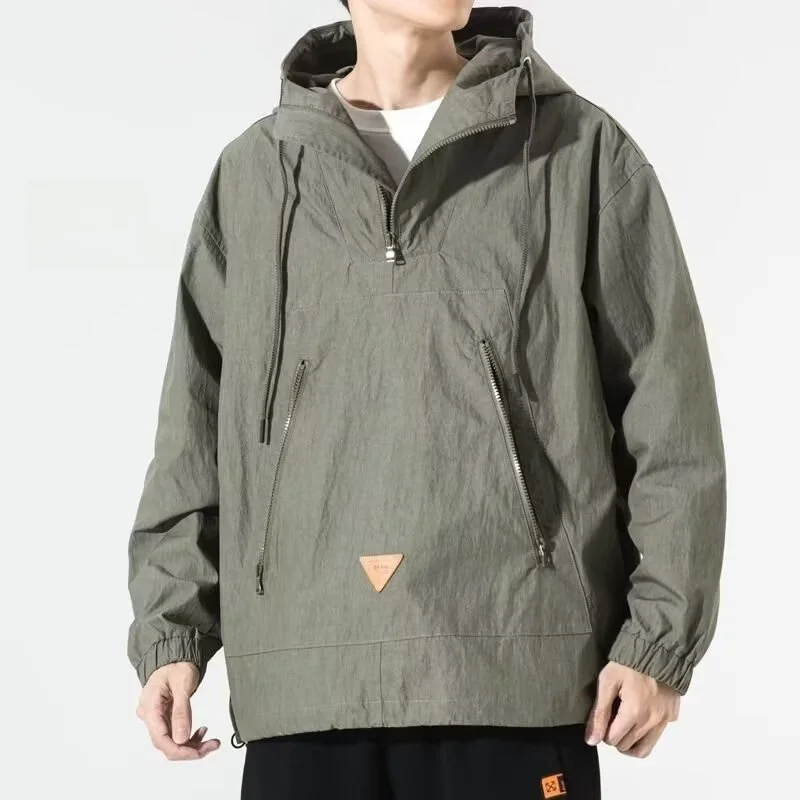 Loose Casual Spor Jaet Autumn Winter Heavyweight Trendy Brand Men's Outerwear Thin Windbreaker Workwear Sle Coat