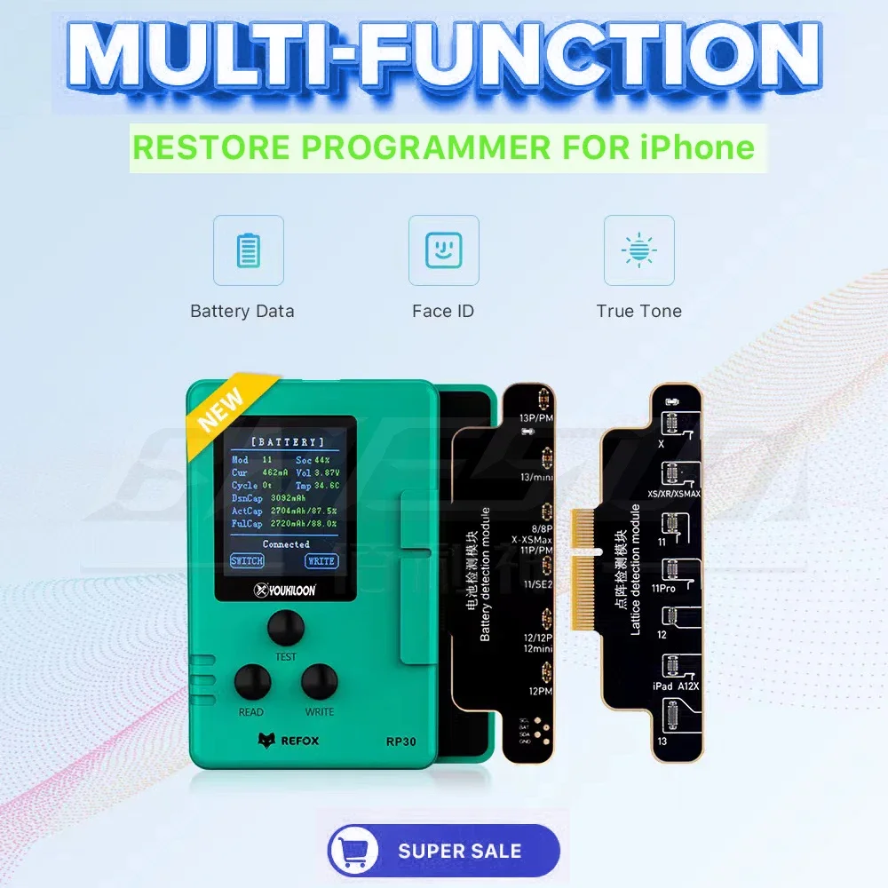 REFOX RP30 Multifunctional Restore Programmer For iPhone Face ID Fix Dot Projector Detection Battery True Tone Phone Repair Tool