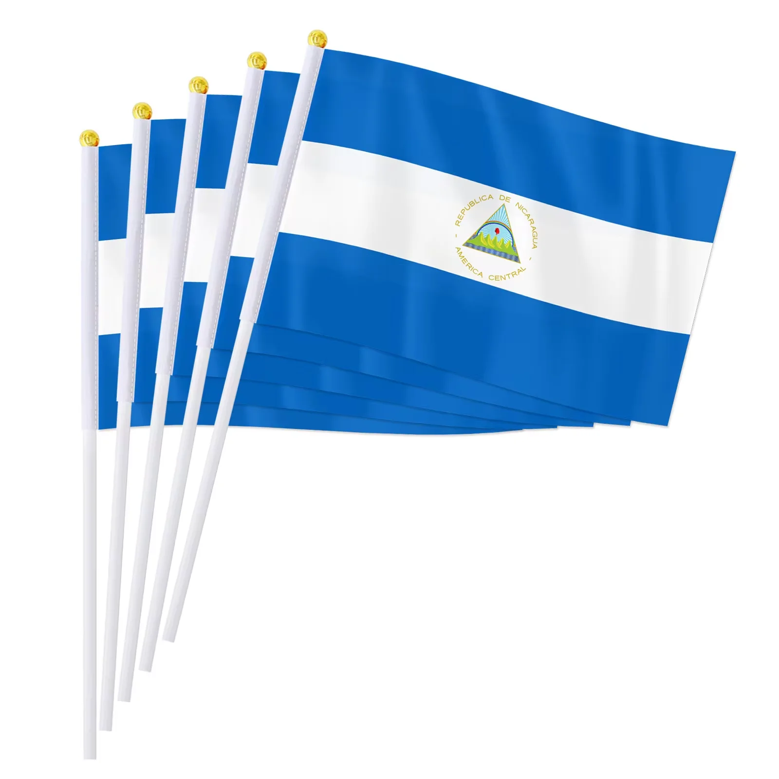 14*21cm Nicaragua Hand Flag, Nicaraguan National Hand Held Waving Small Flag World Countries Decor Gifts