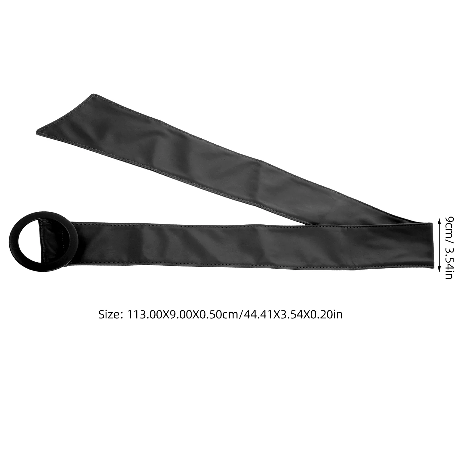 حزام خصر قابل للتعديل من البولي يوريثان باللون الأسود للنساء، نحيف وعصري ومتعدد الاستخدامات، لون سادة لفساتين الجينز، حزام نسائي #6