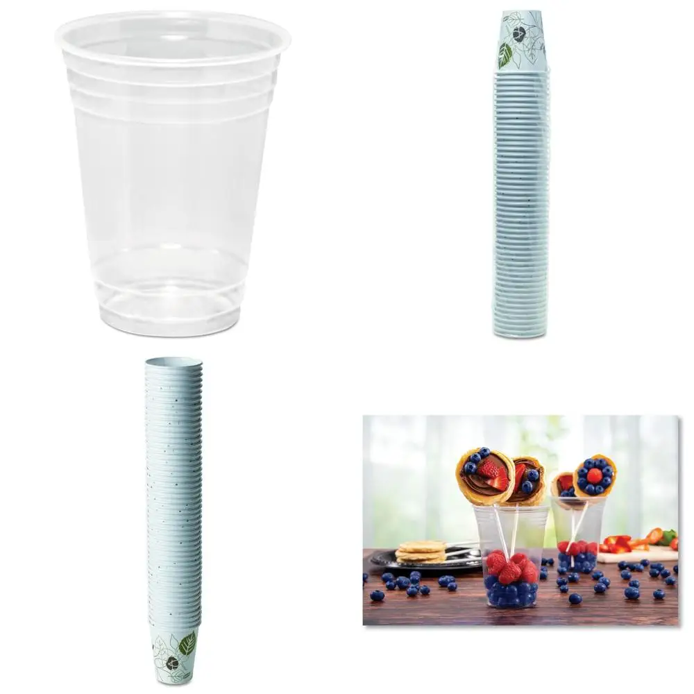 Vaso de polipropileno transparente de 16 oz, borde de 16px, paquete a granel de 1000