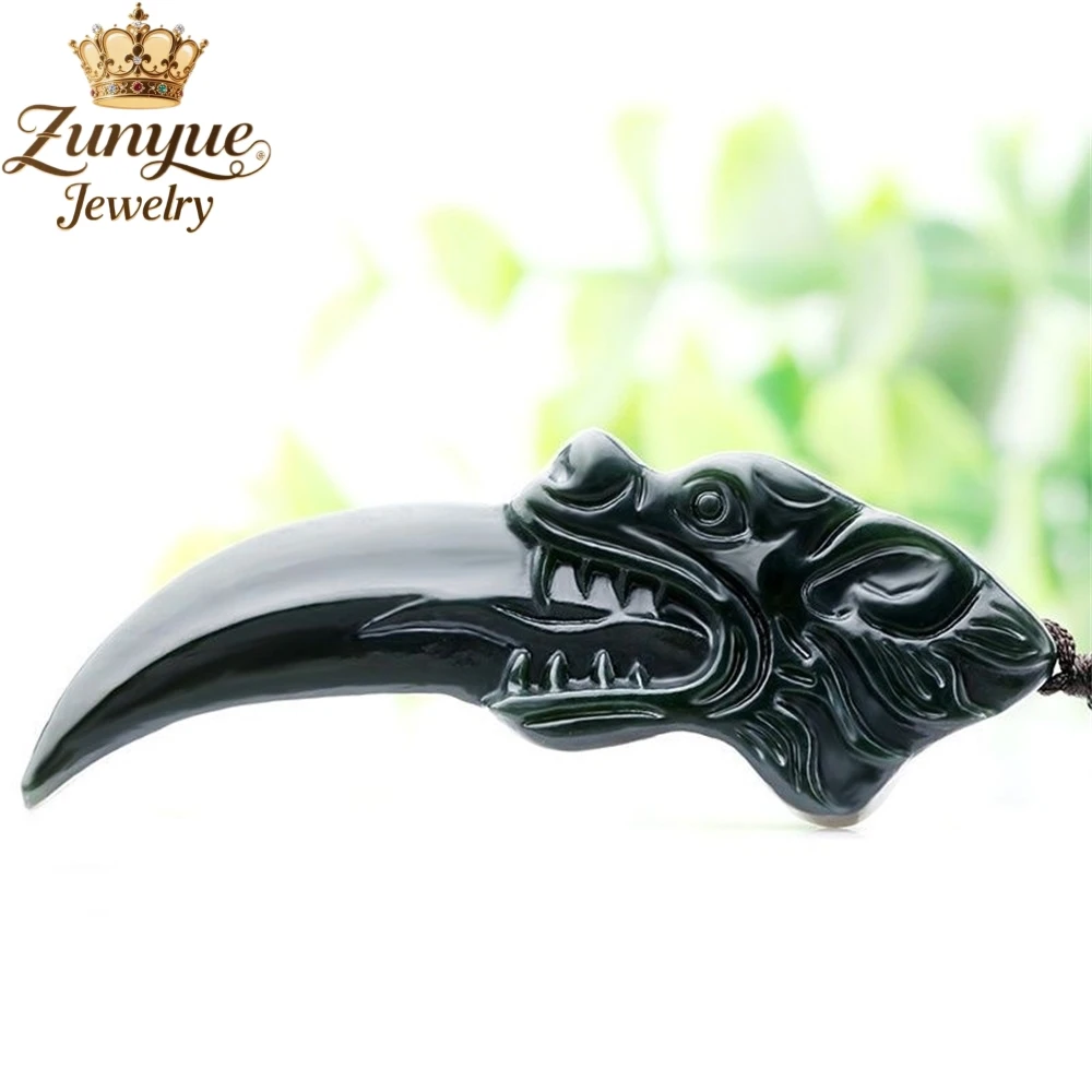 

Natural Hetian Jade Green Jade Wolf Tooth Pendant Luxury Quality Jewelry Best Selling Fashion Jewelry Charms Exquisite Popular