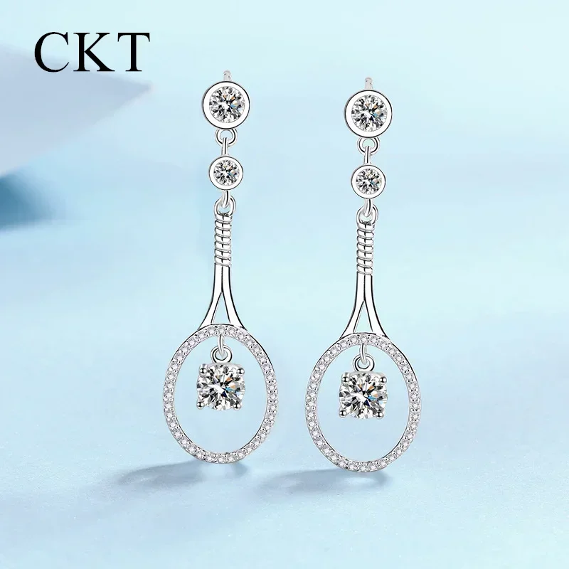 

18K White Gold Platinum Pt950 1ct Moissanite Drop Earrings Female Personalized Fashion Temperament Earrings Wedding Jewelry