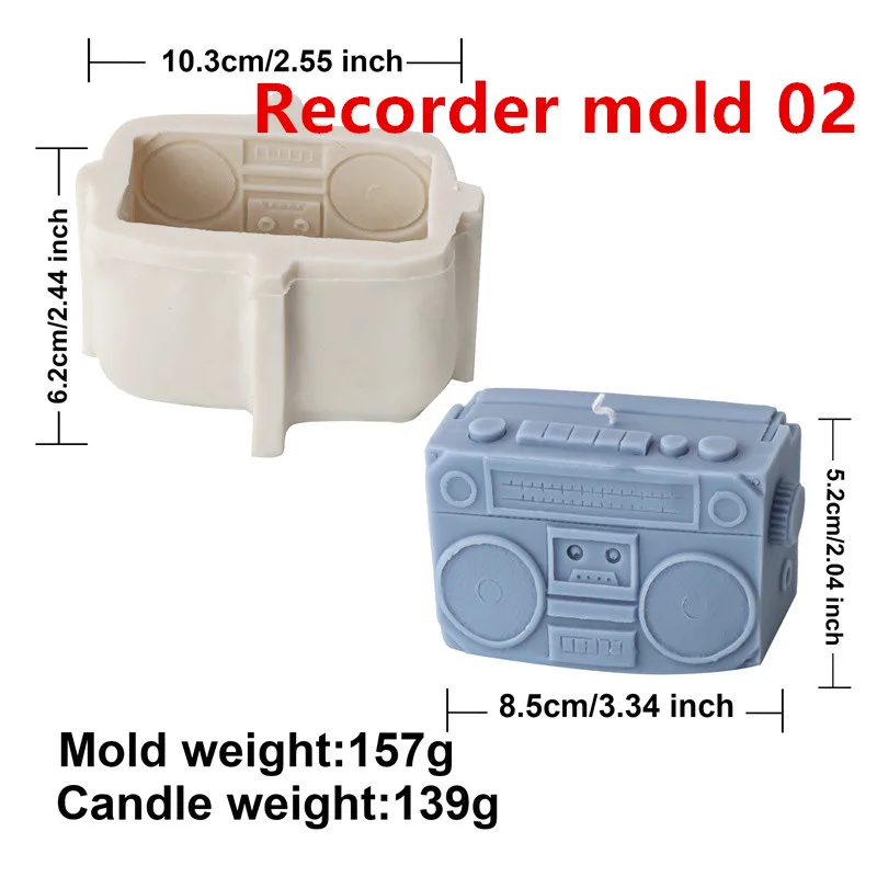 3D Vintage TV Telephone Shaped Silicone Molds DIY Recorde Phonograph Shaped Candle Plaster Making Mold Handmade Home Decor gifts