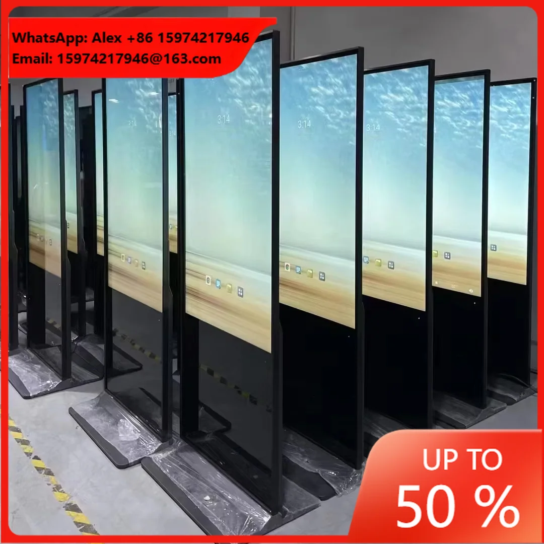 43 50 55 65 75 Inch Smart Kiosk Vertical LCD Advertising Display Digital Signage Totem Floor Standing Touch Screen Kiosk