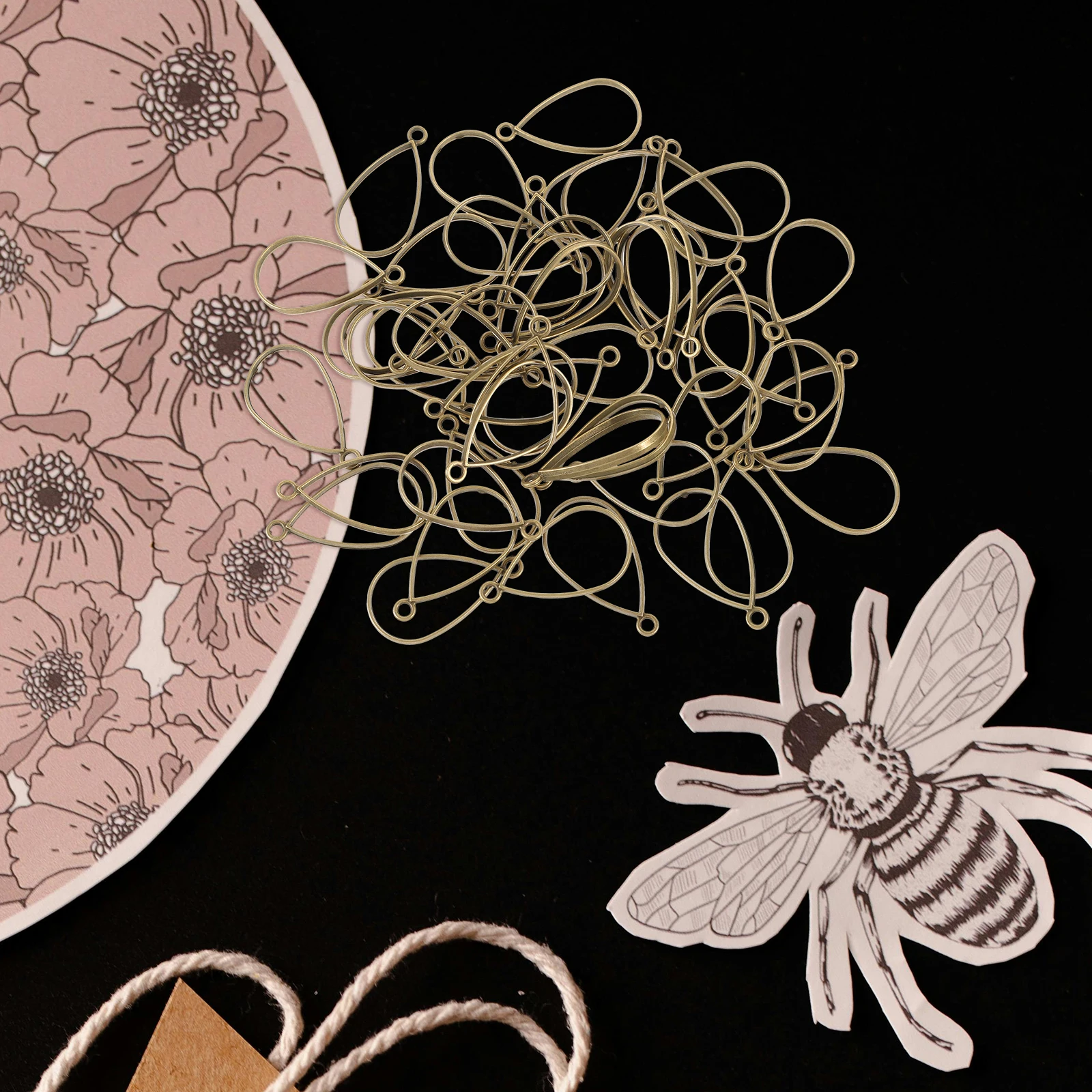 

50Pcs Alloy Open Bezel Pendants Jewelry Making Charms Hollowed Resin Bezels for DIY Necklace Bracelet Craft Supplies