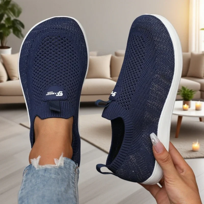 أحذية نسائية محبوكة خفيفة الوزن مريحة طوال اليوم، أحذية مشي ممتازة مناسبة للارتداء اليومي وأحذية المشي لمسافات طويلة