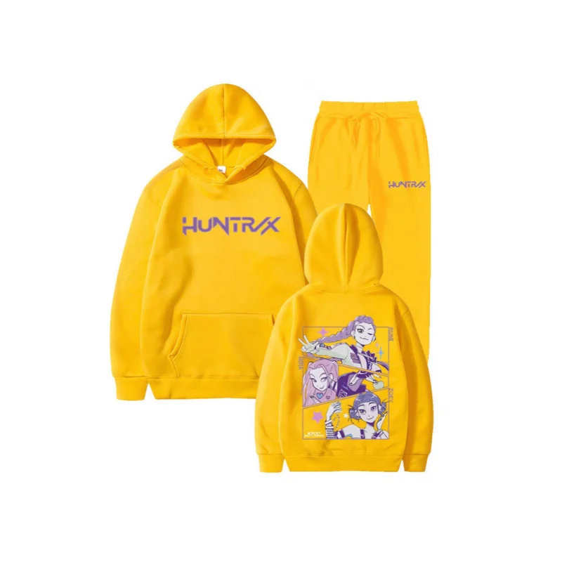 2025년 신상 패션 K팝 헌팅 위치 그룹 후드 루즈핏 남녀 공용 캐주얼 스포츠 스웨트셔츠 세트