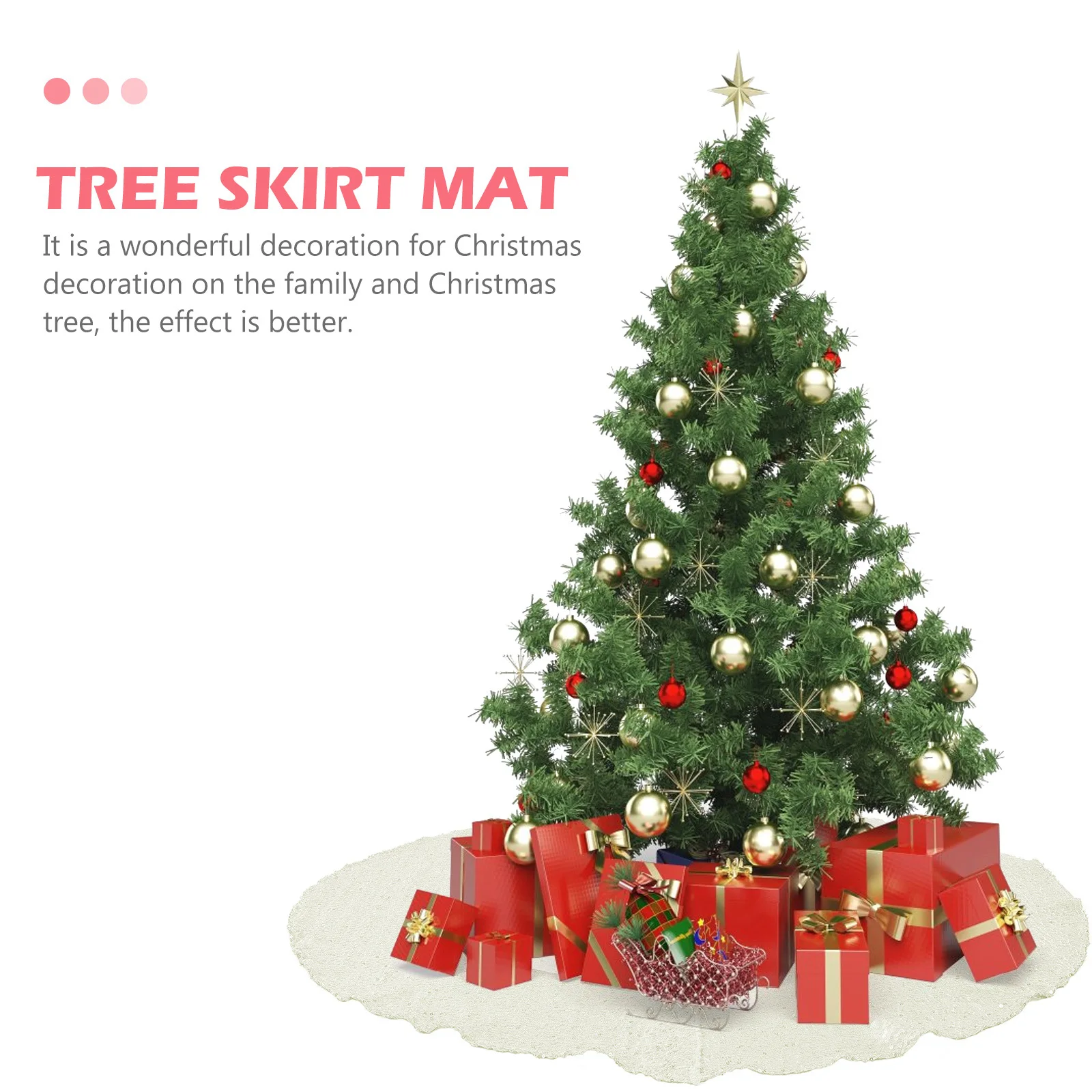 

1pc Sequin Christmas Christmas Adornment Holiday Party Festival Xmas Festival Tree Mat Pad Xmas Tree Mat Ornament Decorative Pad