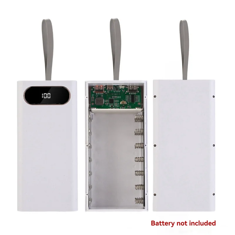 

AIAI 22.5W DIY Powers Bank Box With Fast Charging And LCD Display Removable Mobile Power Box For 28X18650 Battery Outer Case B