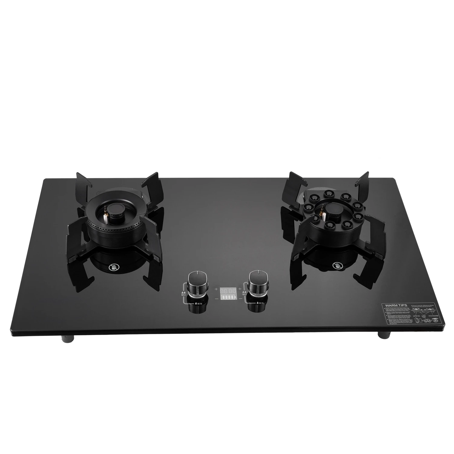 CE Embedded Type 2 Burner Gas Stove  Tempered Glass Flameout Protection Gas Smart Cooktop for Kitchen and Restaurant