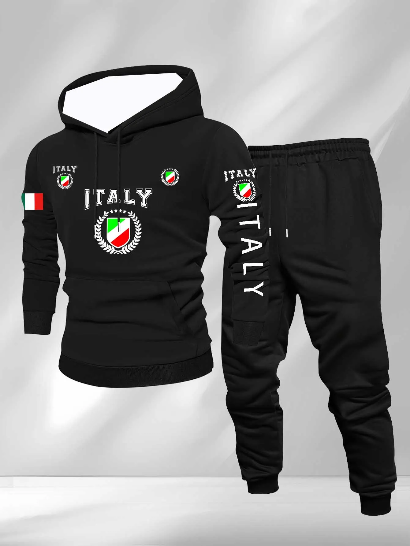 

2025-26 Autumn/Winter New Y2K Men's Set Hoodie Italian Oversized Sports Set Fashion Casual Two Piece Set