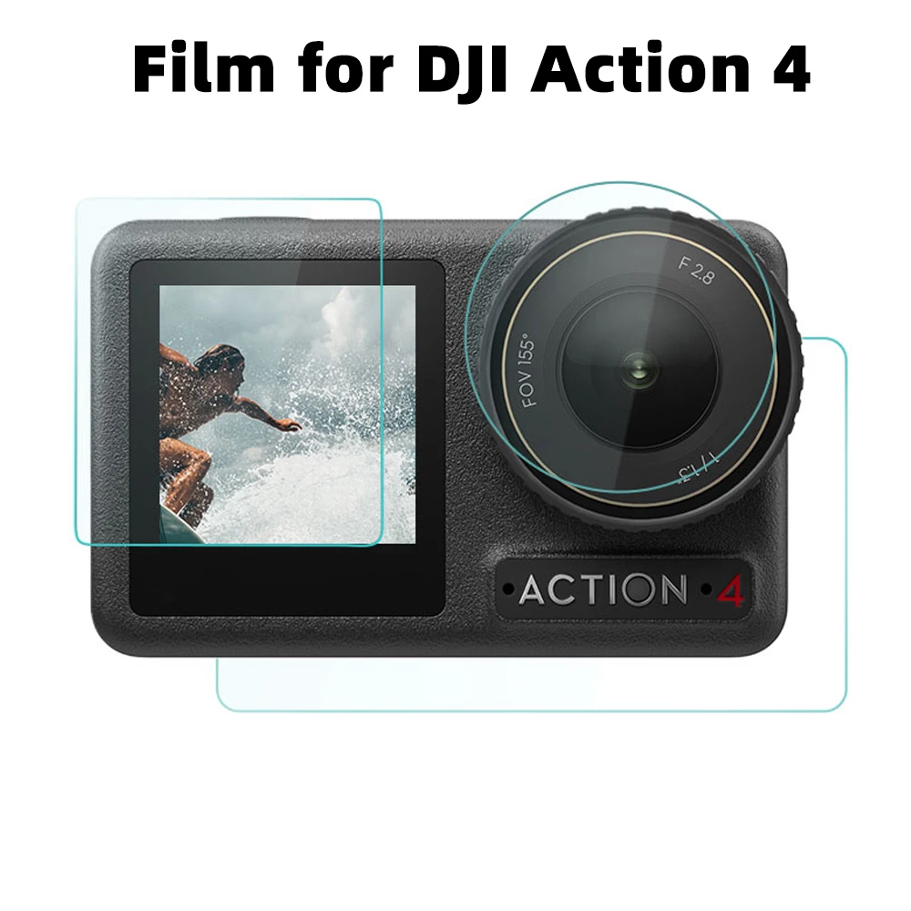 Szkło hartowane dla DJI Action 4 ochrona obiektywu folia odporna na zarysowania dla DJI Osmo Action 4 ekran aparatu akcesoria ochronne