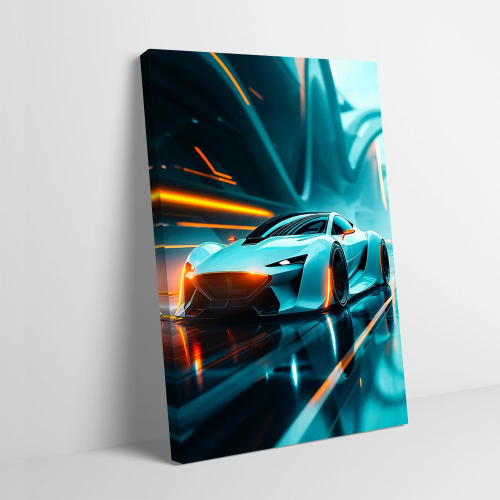 Futuristic Car Concept Printing Poster Customizable Pictures Wall Art Canvas Painting for Modern Home Decoration Ornaments Room