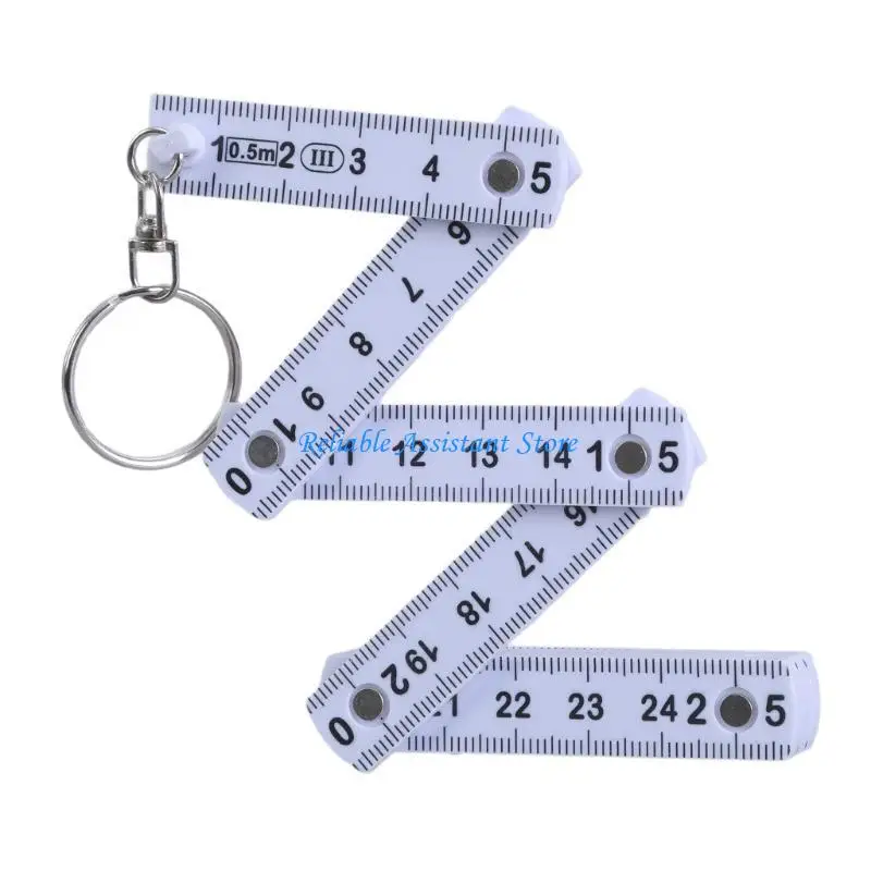 N58C MINI FOLDING REBOITHAIN 50 ซม. 10 พับพลาสติกไม้บรรทัดเข่าการอัพเกรดไม้บรรทัดสำหรับการวัดที่ใช้งานอยู่