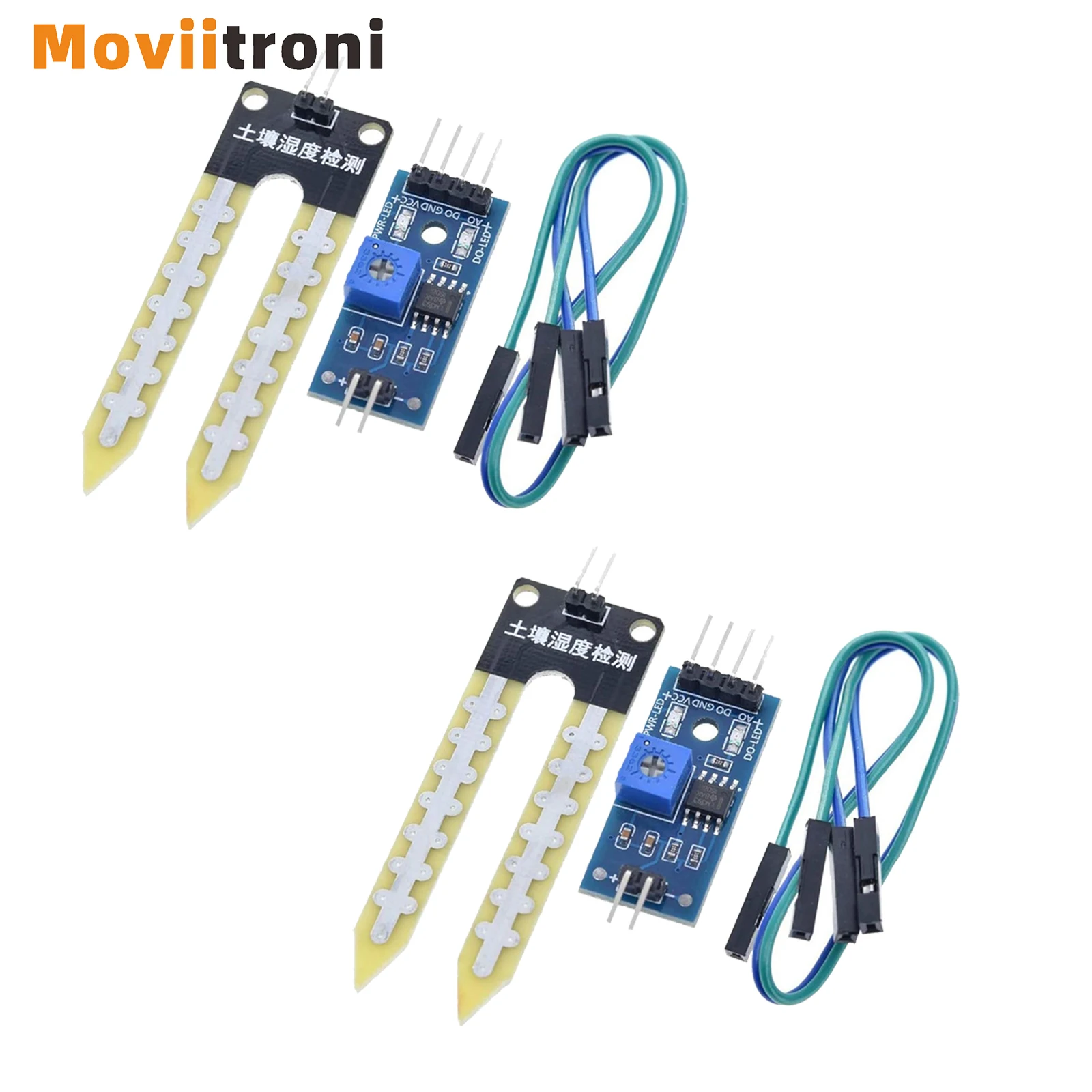 2sets LM393 Soil Moisture Detection Sensor, 3.3V-5V Soil Hygrometer Humidity Sensor for Automatic Watering Systems,Robots,