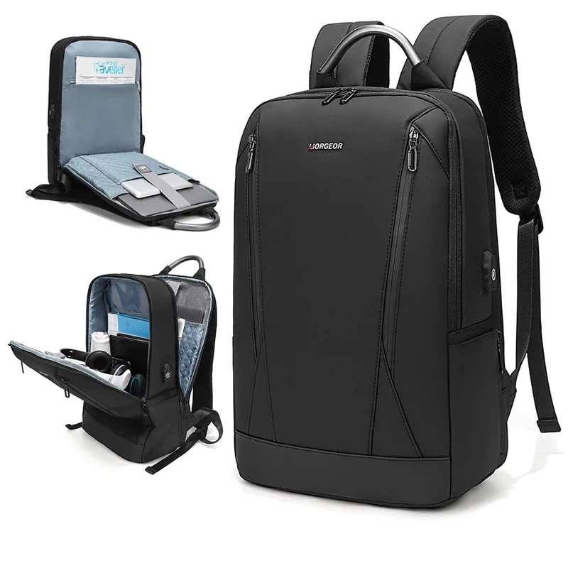 

Large Capacity Laptop Backpack for Men Business Slim Work Laptops Backpacks College Backpacks Computer Bag with USB Connector