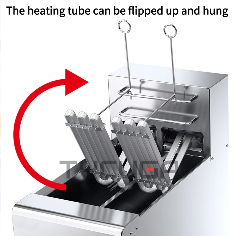 التحكم الرقمي مقلاة عميقة عمودية الفولاذ المقاوم للصدأ 14L * 2 خزانات غربال مزدوج الدجاج/المطبخ الفرنسي مطعم معالج الطعام