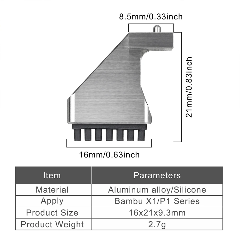 Nozzle Wiper For Bambu Lab X1 P1 Series Mounted Scrubbers Silicone Brush Print Head Cleaner Printer Head Wiping 3D Printer Part