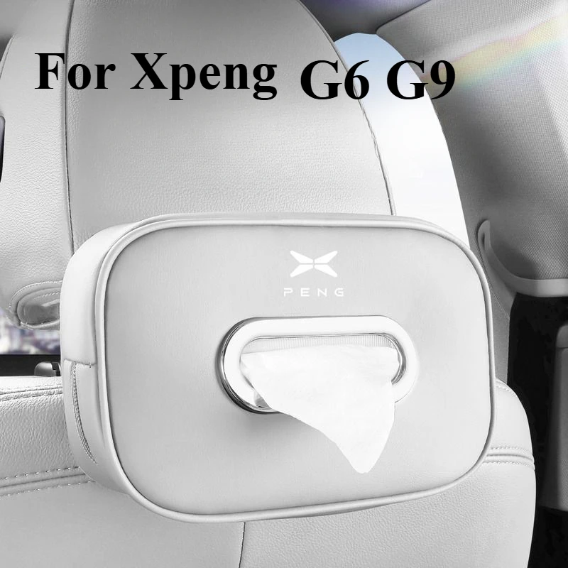 Car Interior Seat Back Tissue Storage Bag Accessories Toilet Paper Organizer For Xpeng Xiaopeng G6 G9 2023 2024