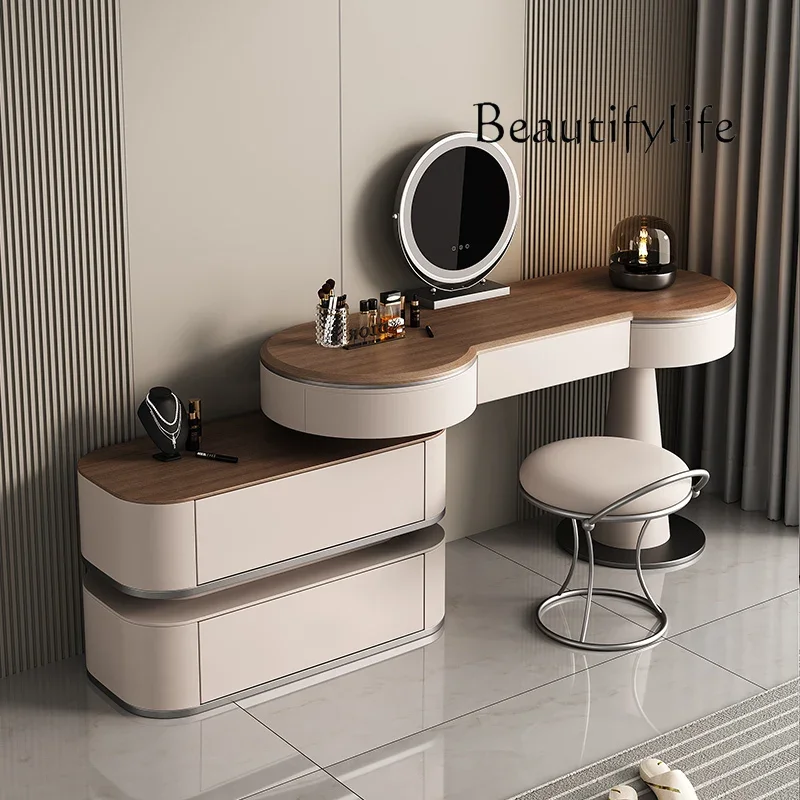 

X Smart Home Drawers Storage Wood Vanity Table Nordic Modern Luxury Makeup Dressing Table Decor Room Tocador Para Dormitorio Hom
