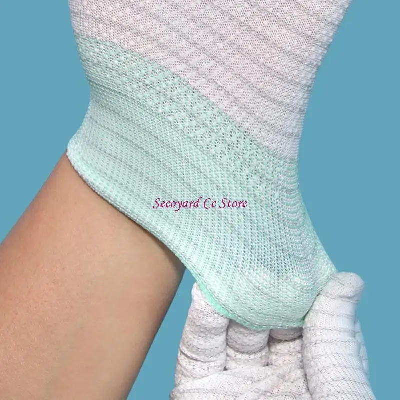 N3UC 12 Pair Dust Less Elastic Gloves Carbon Fiber PVC Grip Precise Work Application