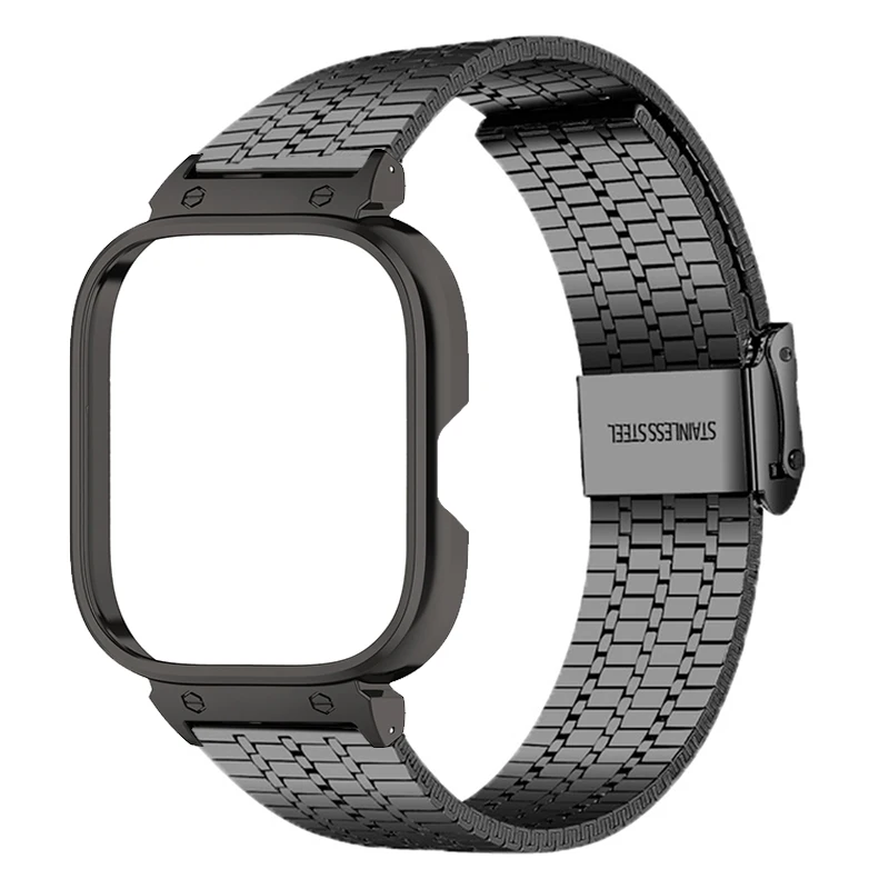 For Xiaomi Redmi Watch 4 Smart Watch Metal Strap Case Protector For Redmi Watch4 Bracelet Watchband Stainless Steel Cover Frame