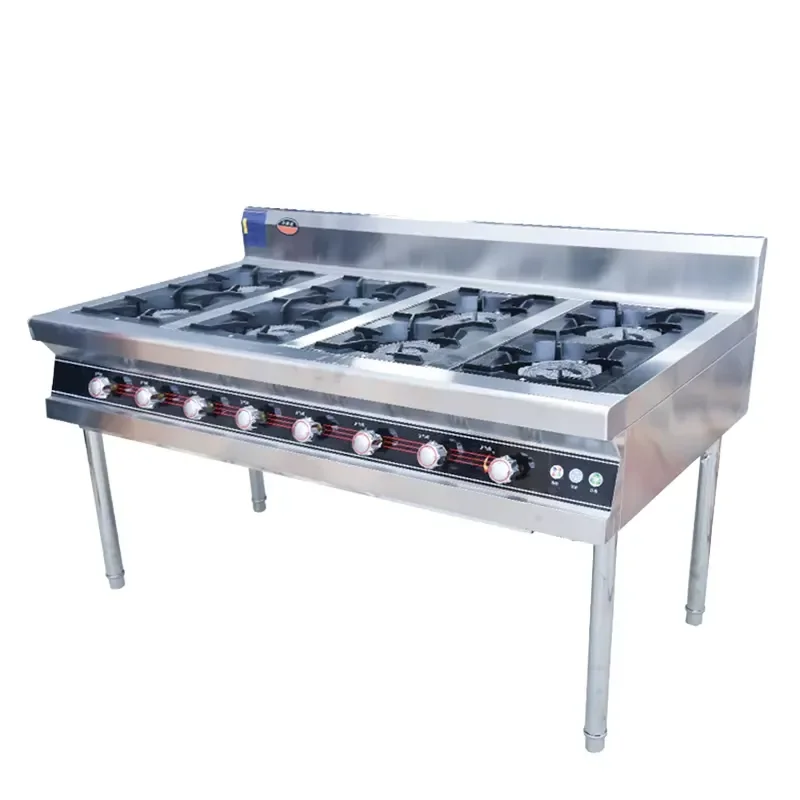 Commercial 2/4/6/8 Burner Stainless Steel Gas Stove and Wok Stove Silver Kitchen Hotel Durable Electric