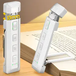 Lámpara Led de iluminación para libros, luz de lectura con Clip portátil, plegable, recargable por Usb, 2024 K, nueva cobertura más amplia, 6000