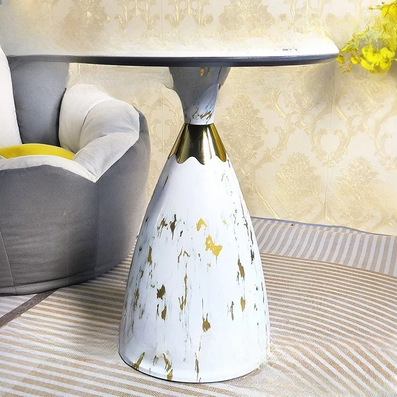 Light luxury microcrystalline stone round coffee table, household corner table