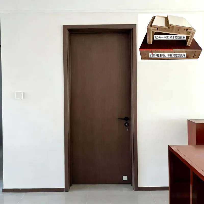 for 8cm Board All-Wood Indoor Door Bedroom Wooden Door Modern Simple Indoor Silent Sound Insulation Door Solid Wood Swing